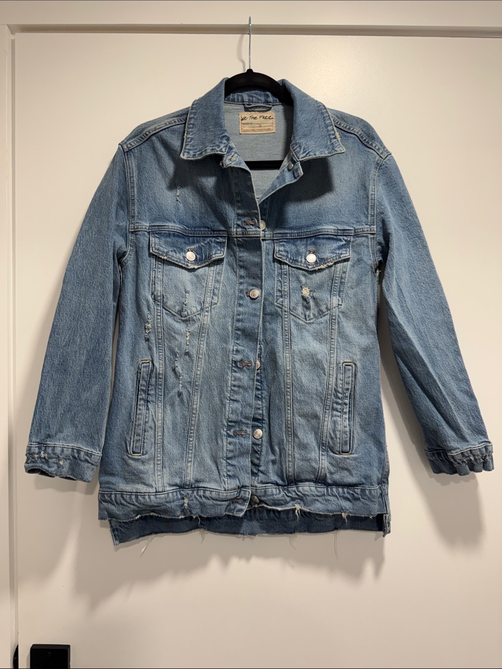 Free People/We the People Distresed Oversized Denim Jacket